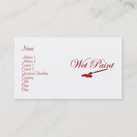 Nassfarbige Visitenkarte (Vorderseite)