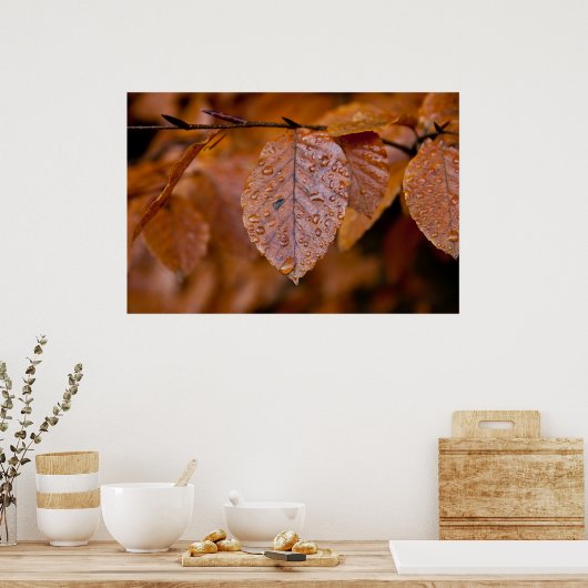 Nassherbstblatt Poster (Küche)