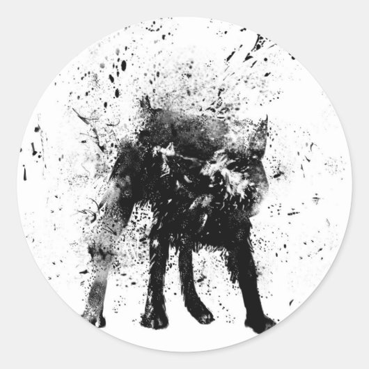 Nasshund Runder Aufkleber (Vorderseite)