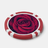 Nassrote Rose Foto Pokerchips (Einzeln)