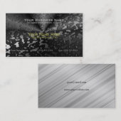 Nassschwarz poliertes Metall Visitenkarte (Vorne/Hinten)