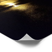 Nassstraßen und Straßenbeleuchtung Poster (Ecke)