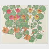 Nasturtien | Antique Lithograph 1896 Wrapping Pap Geschenkpapier (Flach)