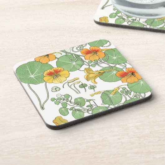 Nasturtien Getränkeuntersetzer (Linke Seite)