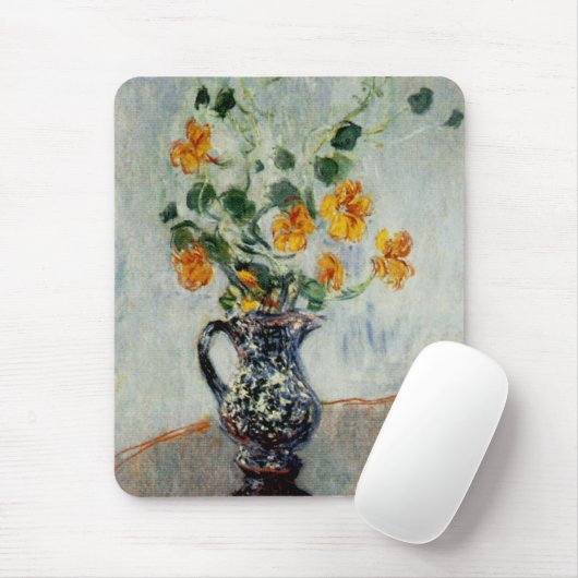 Nasturtien in einer blauen Vase von Monet Mousepad (Mit Mouse)