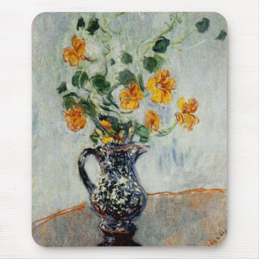 Nasturtien in einer blauen Vase von Monet Mousepad (Vorne)