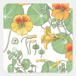 Nasturtien Quadratischer Aufkleber