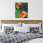 Nasturtien Stretched Canvas Print Leinwanddruck (Insitu (Schlafzimmer))