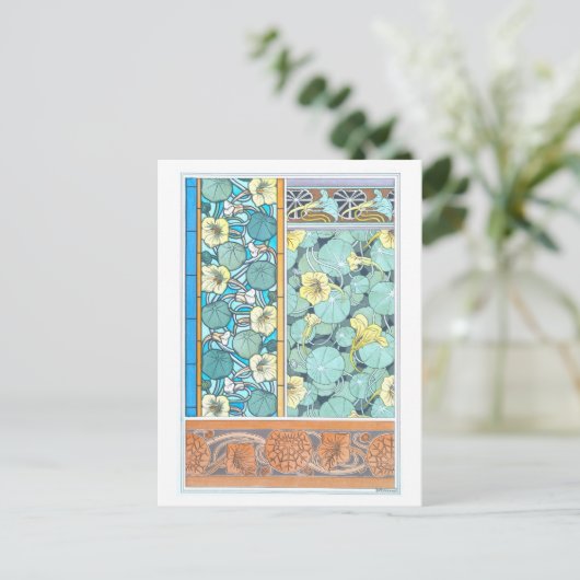 Nasturtium als dekoratives Objekt Postkarte (Stehend Vorderseite)