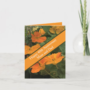 Nasturtium-Alternative zum 40. Hochzeitstag Karte