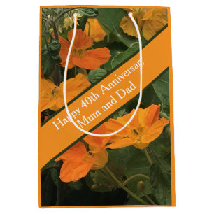 Nasturtium-Alternative zum 40. Hochzeitstag Mittlere Geschenktüte