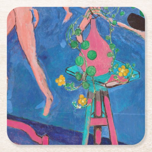 Nasturtium-Blume im Atelier, Matisse Rechteckiger Pappuntersetzer (Vorderseite)