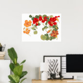 Nasturtium Blume , Japanisch ukio e art Poster (Heimbüro)
