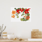 Nasturtium Blume , Japanisch ukio e art Poster (Küche)
