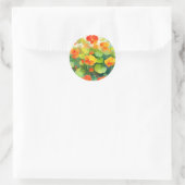 Nasturtium-Blume Lebhaft Runder Aufkleber (Tasche)