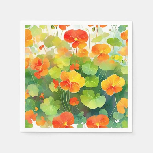 Nasturtium-Blume Lebhaft Serviette (Vorderseite)