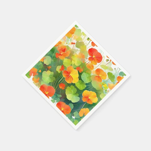 Nasturtium-Blume Lebhaft Serviette (Ecke)