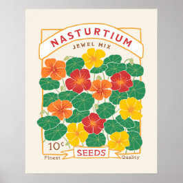 Nasturtium-Blume-Saatgutverpackungspaket Poster