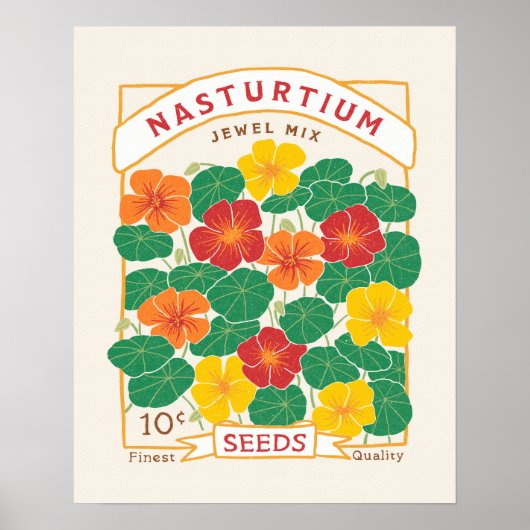 Nasturtium-Blume-Saatgutverpackungspaket Poster (Vorne)