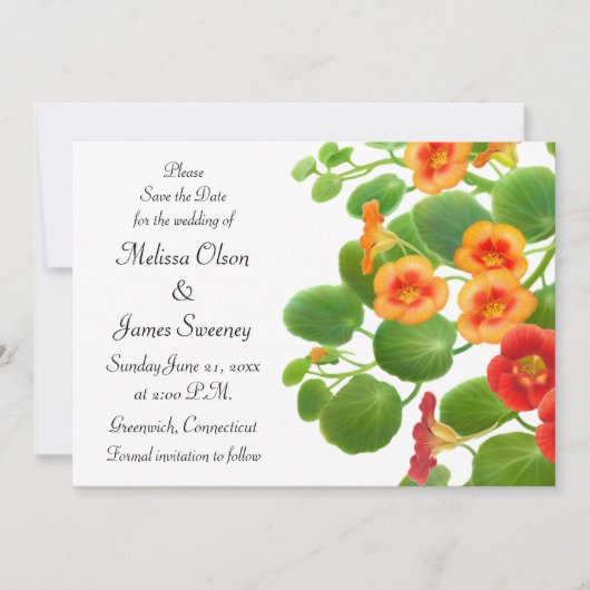 Nasturtium Blumengarten Save the Date (Vorderseite)