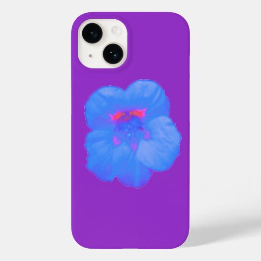 Nasturtium Bright Blue Case-Mate iPhone Hülle (Rückseite)