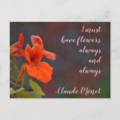 Nasturtium Floral Ich muss Blume Monetarif Postkarte (Vorderseite)