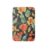 Nasturtium Orange: Dunkles Watercolor-Muster. Badematte (Vorderseite Vertikal)