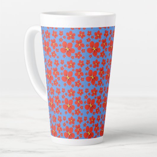 Nasturtiumdesign auf Latte-Tasse Milchtasse (Linke Ecke)