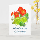 Nasturtiums Geburtstagskarte - Deutscher Gruß Karte (Gelbe Blume)
