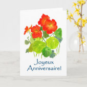 Nasturtiums Geburtstagskarte - Französischer Gruß Karte (Gelbe Blume)