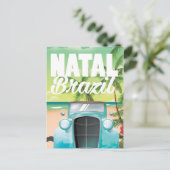 Natal Brazil Vintages Autovermietungspaket Postkarte (Stehend Vorderseite)
