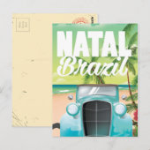 Natal Brazil Vintages Autovermietungspaket Postkarte (Vorne/Hinten)