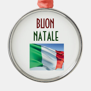 NATALE ITALIENISCHE FLAGCHRISTMAS ORNANATION SILBERNES ORNAMENT