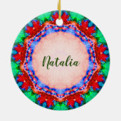 NATALIA Christmas Fractal Personalised Keramik Ornament (Hinten)