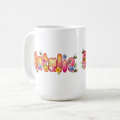 Natalie - Blumen- und Bienen-Design-Tasse Kaffeetasse (Vorderseite Links)
