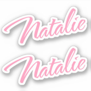 Natalie Decorative Name in Pink x2 Aufkleber