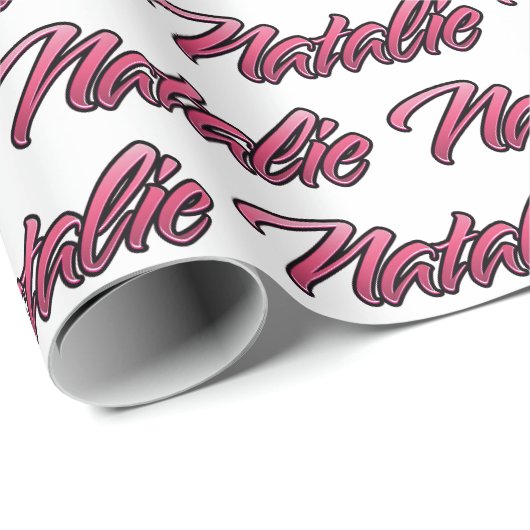 Natalie faded pink personalisiertes Geschenkpapier (Rolleneckpunkt)