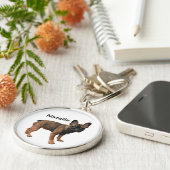 Natalie Fawn Colored French Bulldog Puppy Schlüsselanhänger (Seite)