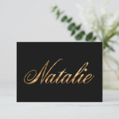 Natalie gold Design Lettering Karte (Stehend Vorderseite)