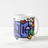 NATALIE handgemalter individueller Name Kaffeetasse (VorderseiteRechts)