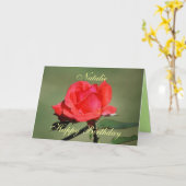 Natalie Happy Birthday Scarlet Rose Card Karte (Gelbe Blume)