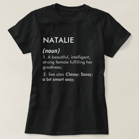Natalie name, Editable name, Custom name T-Shirt (Design vorne)