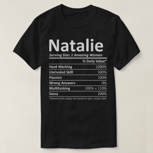 NATALIE Nutrition Personalisiert Name Funny Christ T-Shirt (Design vorne)