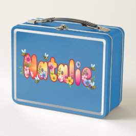 Natalie - Personalisierte Bienen-Lunchbox Metall Brotdose