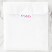 Natalie Stylish Cursive Runder Aufkleber (Tasche)