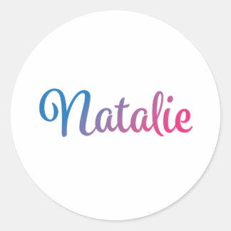 Natalie Stylish Cursive Runder Aufkleber