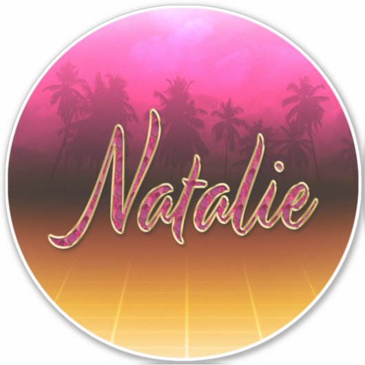 Natalie Vorname Name golden pink Aufkleber Sticker (Vorderseite)