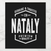 Nataly Personalisiert Name Geburtstagsgeschenk Weinetikett (Einzelnes Label)