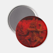 Nataraj Dancing Shiva Wall Relief Statue Red Grung Magnet (Vorderseite/Rückseite)