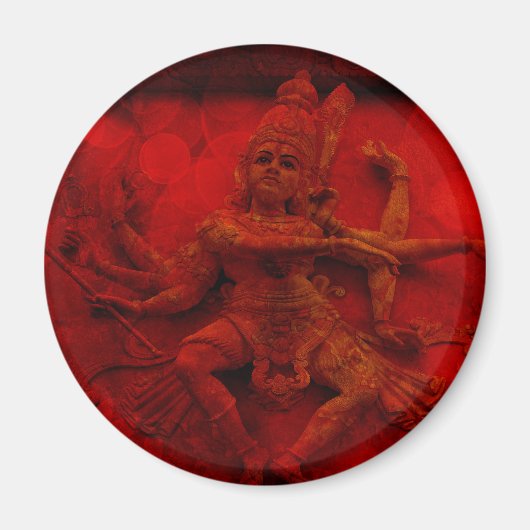 Nataraj Dancing Shiva Wall Relief Statue Red Grung Magnet (Vorne)